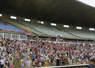 Torcida do River no jogo contra o Bahia pelo Nordestão 2024
