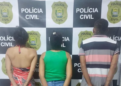 Trio preso pela Polícia Civil em Oeiras