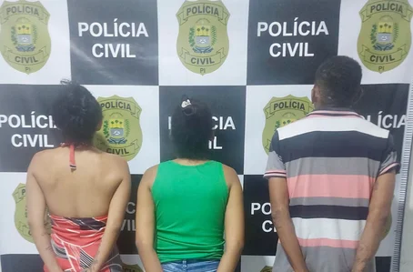 Trio preso pela Polícia Civil em Oeiras