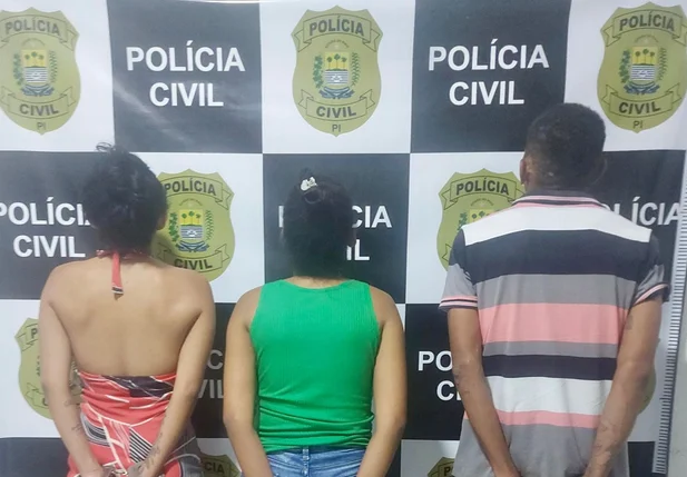 Trio preso pela Polícia Civil em Oeiras
