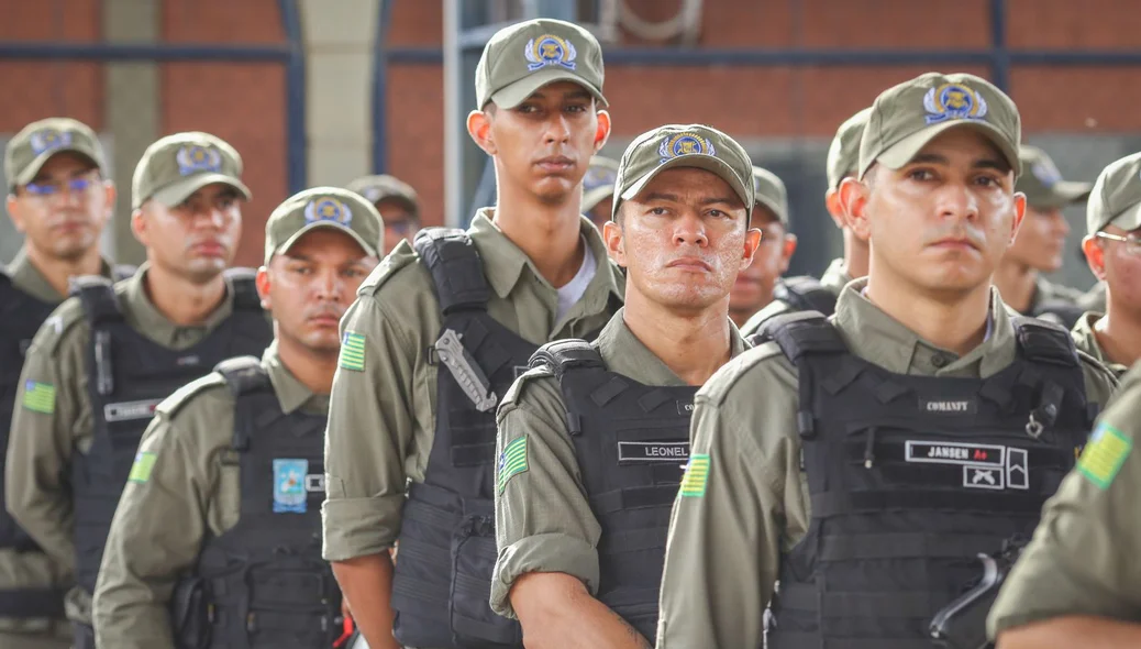 Tropa da Polícia Militar para fazer a segurança dos foliões no Interior do Piauí durante o carnaval