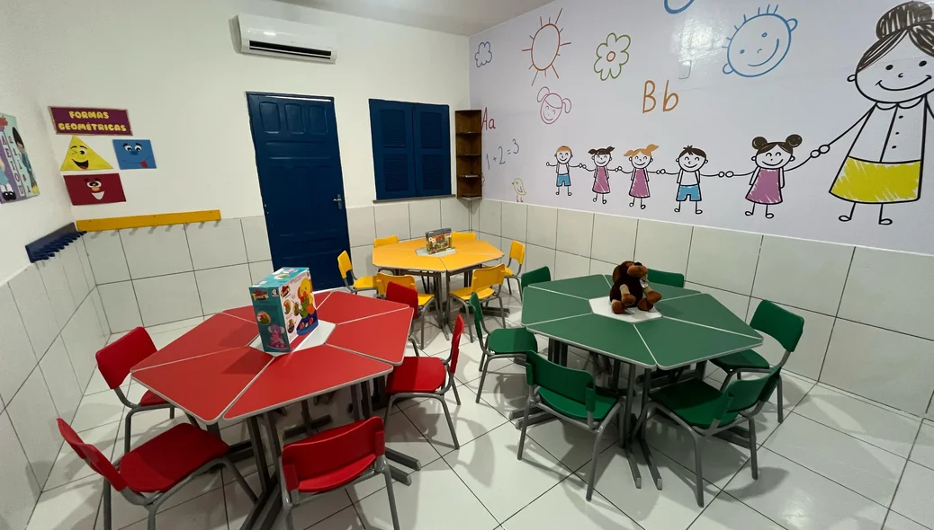A nova creche tem uma estrutura totalmente adaptada para os alunos