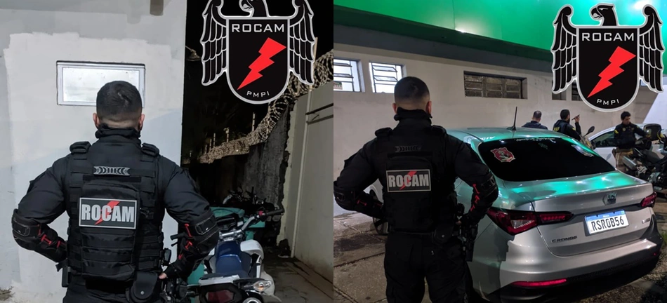 A ROCAM apreendeu os dois veículos roubados durante a ação do bandido