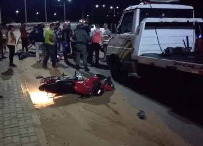 Acidente envolvendo caminhão da Polícia Militar do Piauí em Teresina