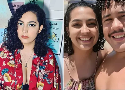 Camila Moura e o participante Lucas Henrique (Buda) do BBB