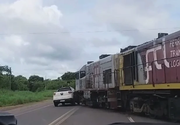 Colisão entre trem e toro na BR 343 em Altos