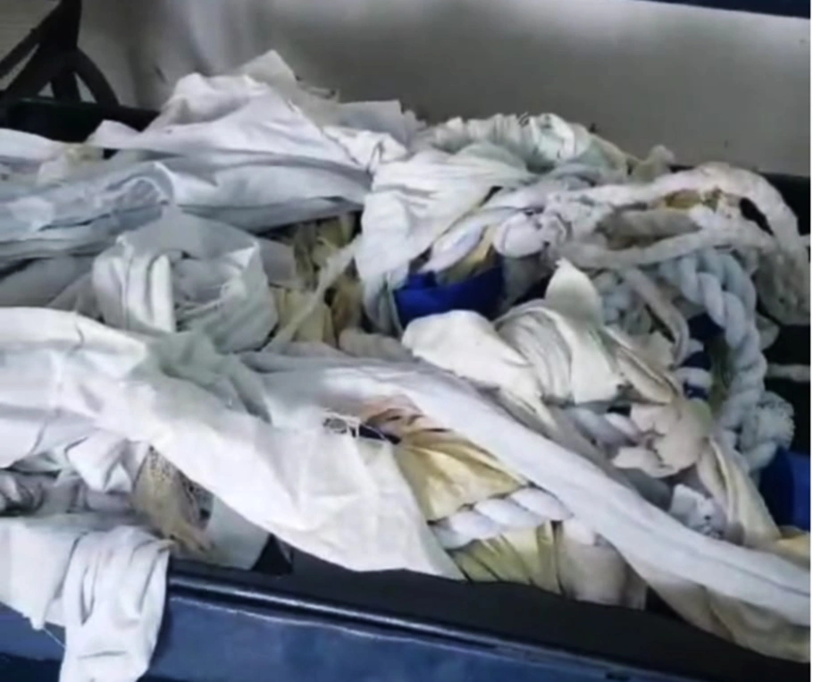 Cordas feitas com lençóis pelos detentos da Casa de Custódia