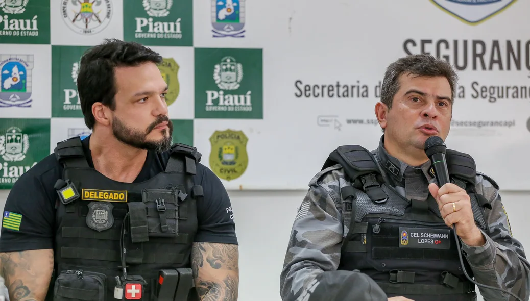 Delegado Eduardo Aquino e coronel Scheiwann Lopes