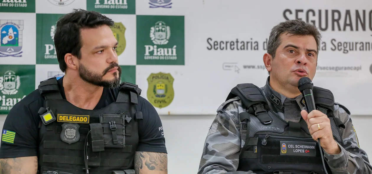 Delegado Eduardo Aquino e coronel Scheiwann Lopes