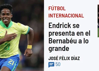 Endrick é destaque em jornais espanhóis