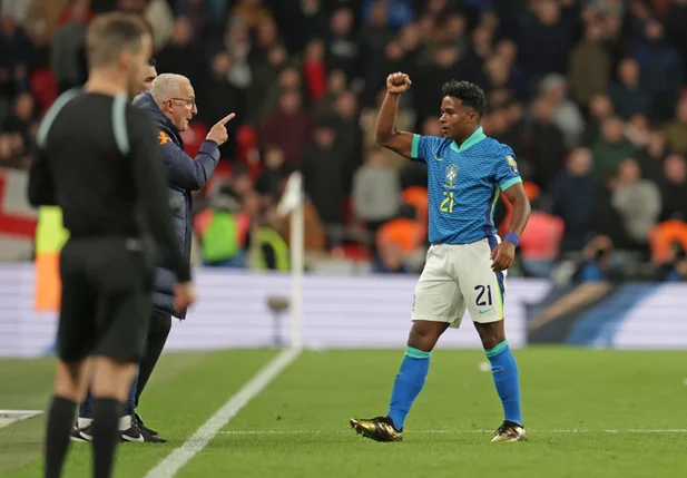 Endrick marcou seu primeiro gol pela Seleção Brasileira