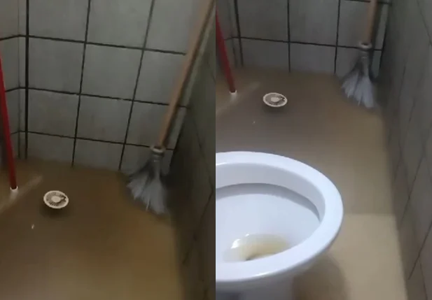Esgoto está voltando pela encanação do banheiro da vítima