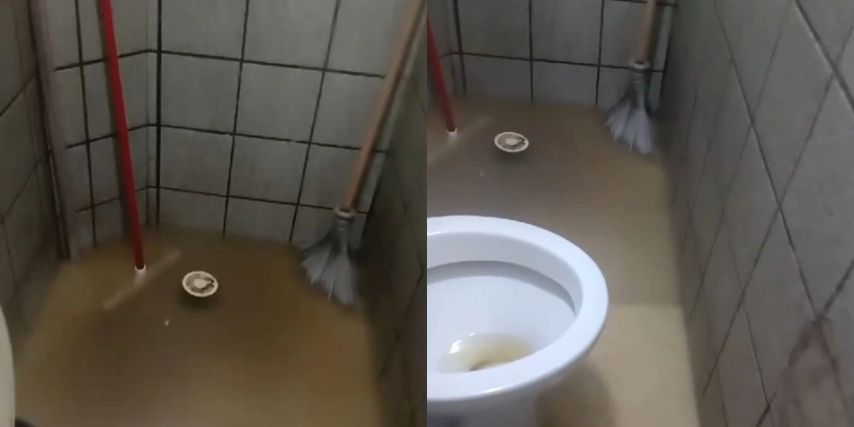Esgoto está voltando pela encanação do banheiro da vítima