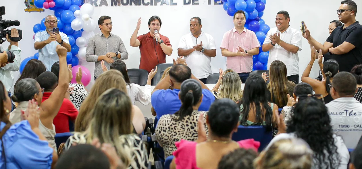 Flávio Nogueira Júnior durante seu pronunciamento