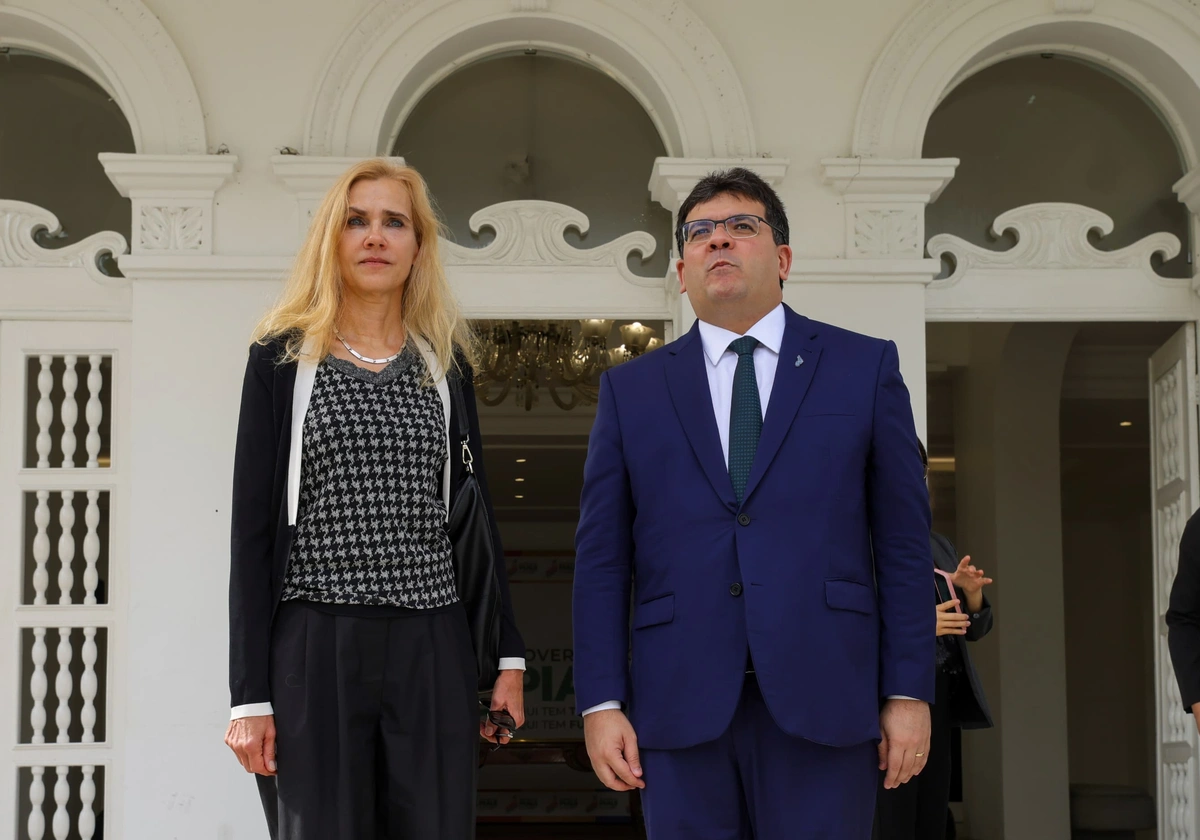 Governador Rafael Fonteles e a embaixadora da União Europeia no Brasil, Marian Schuegraf