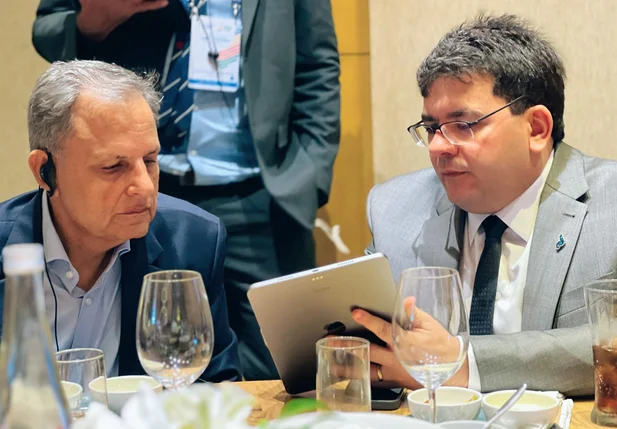 Governador Rafael Fonteles em reunião com Sagar Kaushik, da multinacional UPL