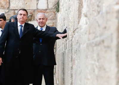Jair Bolsonaro e Benjamin Netanyahu em Jerusalém