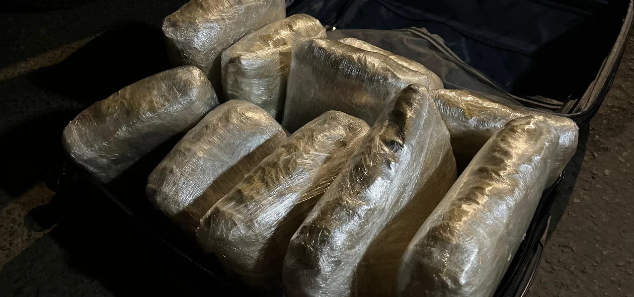Material estava armazenado em uma mala