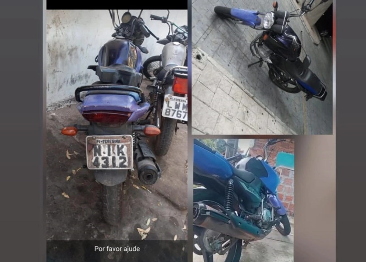 Motocicleta furtada em frente ao Riverside Shopping