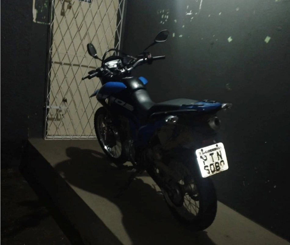 Motocicleta recuperada pela Polícia Civil de Nazária
