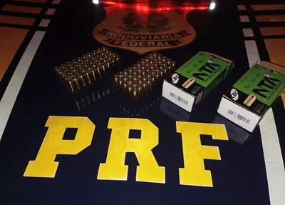 Munições apreendidas pela PRF