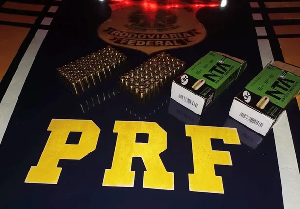 Munições apreendidas pela PRF