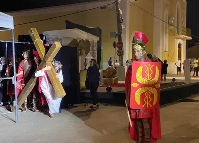 O cenário foi montado na Praça Lages Rebêlo