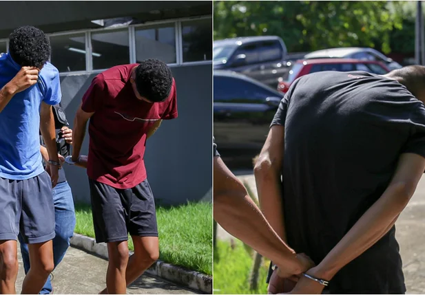 Os irmãos Samuel de Andrade Riotinto e Rafael de Andrade Riotinto e o menor apreendido