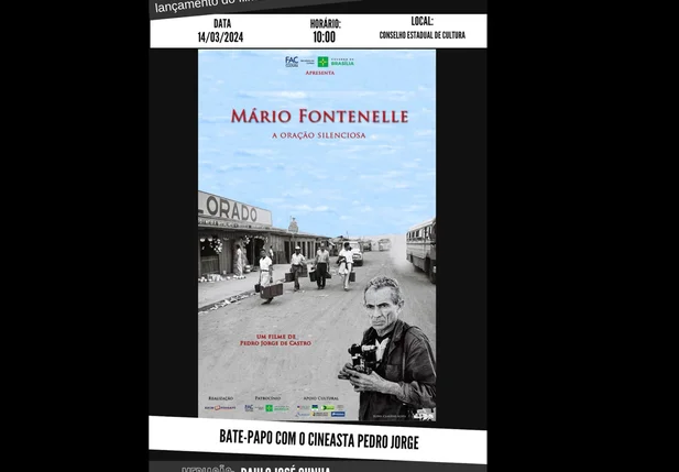 Pôster de lançamento do filme “Mário Fontenelle: A Oração Silenciosa”