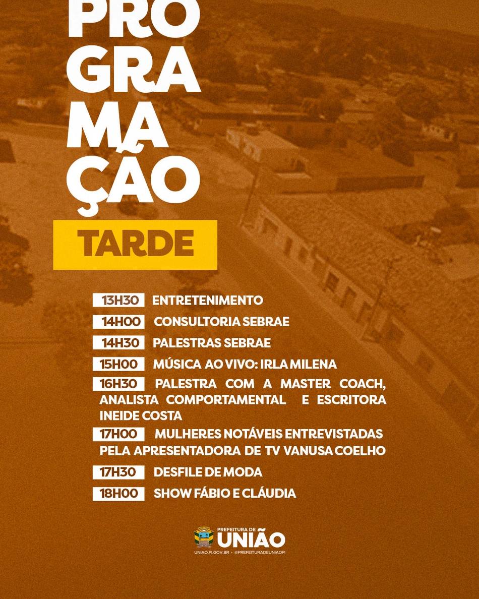 Programação da tarde
