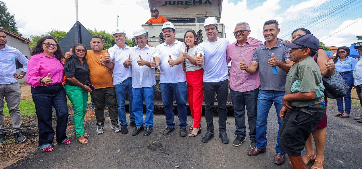 Visita técnica as obras de pavimentação asfáltica da rodovia Olho D'Água