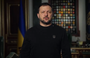 Volodymyr Zelensky durante pronunciamento sobre vitória de Putin neste domingo (17)