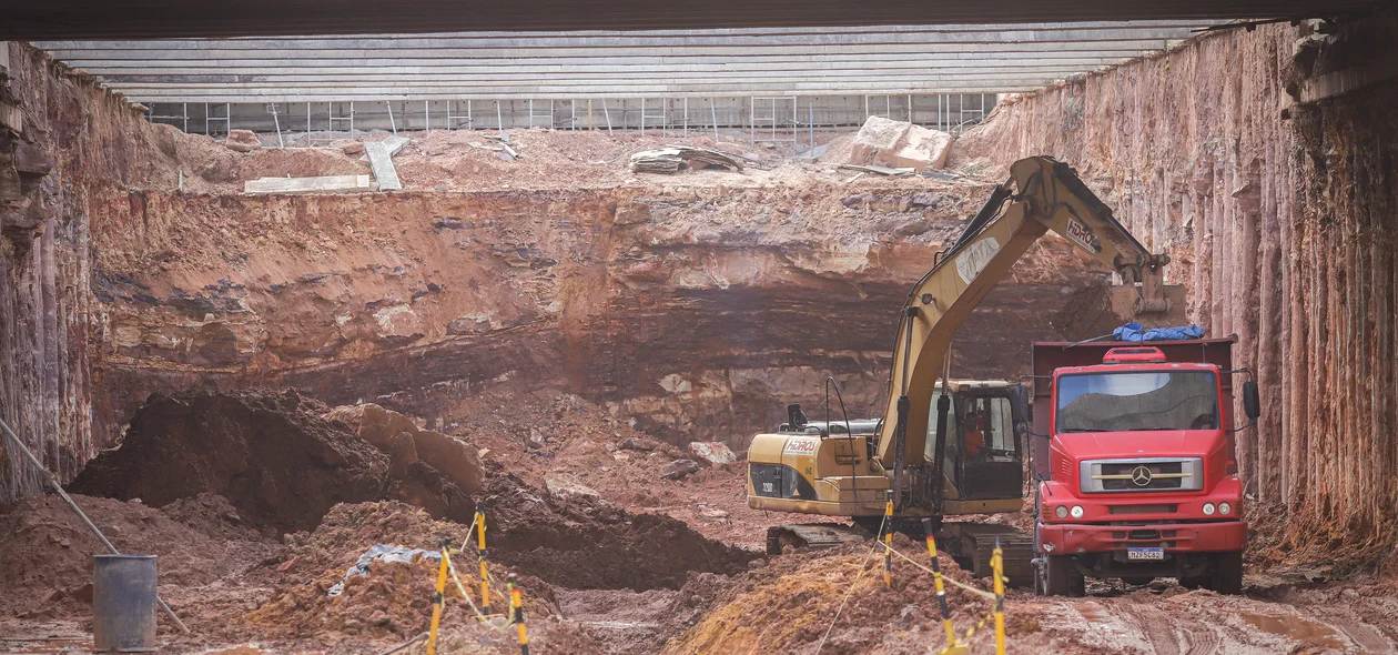 Andamento das obras do rebaixamento da Avenida João XXIII