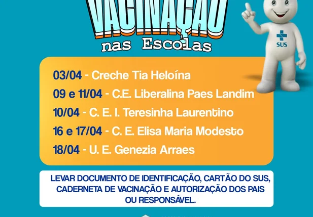 Calendário de vacinação nas escolas em São João do Piauí