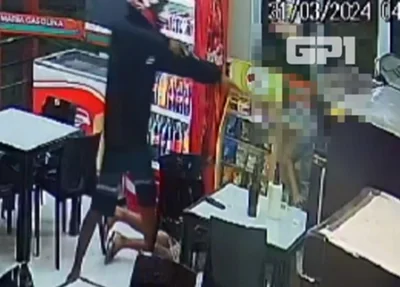 Câmera flagrou assalto na loja de conveniência de um posto de combustíveis em Teresina