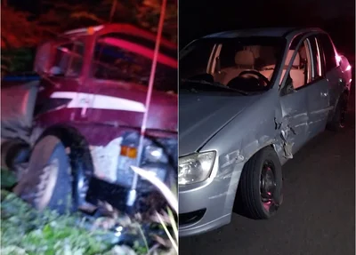 Caminhão pipa se envolveu em acidente na PI 243