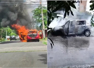Carro pegou fogo na zona leste de Teresina