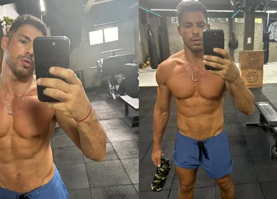 Cauã Reymond surge sem camisa e agita a web