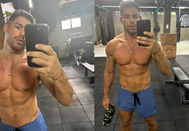 Cauã Reymond surge sem camisa e agita a web