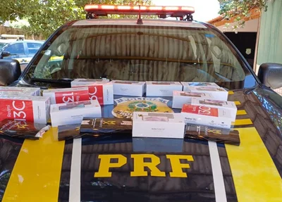 Celulares apreendidos pela PRF