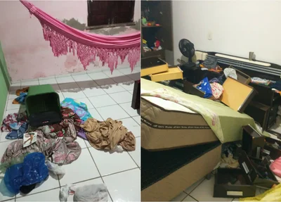 Criminosos reviraram o imóvel