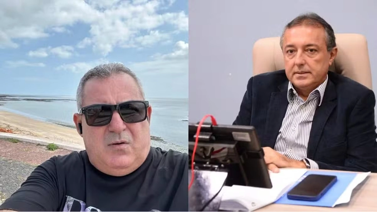 Euclides, dono do restaurante, e César Araújo, vereador de Camocim