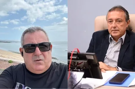 Euclides, dono do restaurante, e César Araújo, vereador de Camocim
