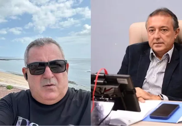 Euclides, dono do restaurante, e César Araújo, vereador de Camocim