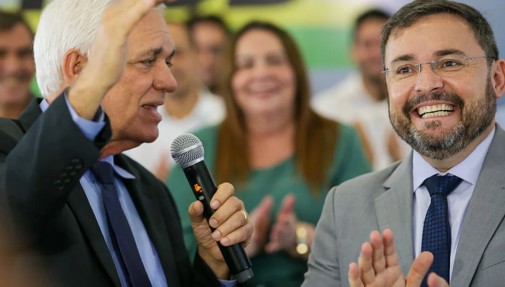 Fábio Novo e Themístocles Filho na sede do MDB