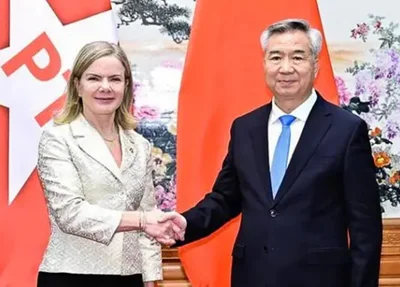 Gleisi Hoffman e Xi Jinping