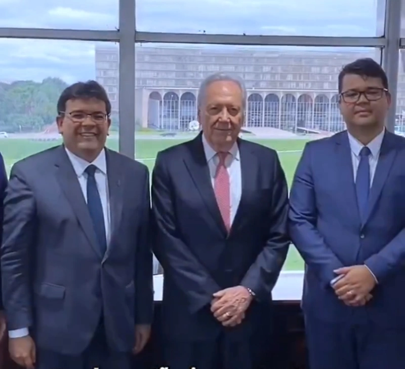 Governador Rafael Fonteles e secretário Chico Lucas com o ministro Ricardo Lewandowski
