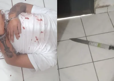 Homem foi alvejado com dois tiros após ameaçar policiais com facão