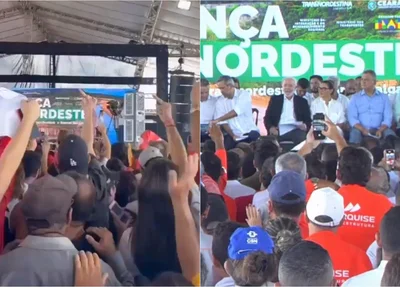Manifestação durante visita de Lula ao Ceará