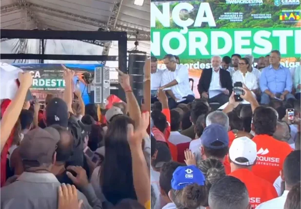 Manifestação durante visita de Lula ao Ceará
